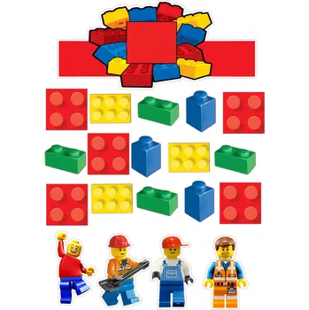 Jedlá dekorace na dort LEGO-20 Materiál: Jedlý papír