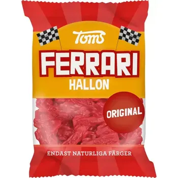 Bonbon Toms Ferrari žvýkací bonbony s malinovou příchutí ve tvaru formulí 120 g