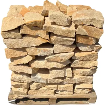 Přírodní kámen Přírodní štípaný pískovec LARA - ke zdění (AKCE -Pískovec Lara ke zdění tl. 80-120 mm, rozměr 10-50 cm)