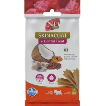 N&D QUINOA Dog Dental Snack Skin & Coat Herr. Mini 60g