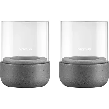 Svícen Blomus CALMA set 2 svícnů - polyresin tmavě šedá XS