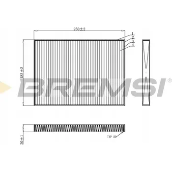 Kabinový filtr Bremsi FC0936 Filtr, ventilace prostoru pro cestující