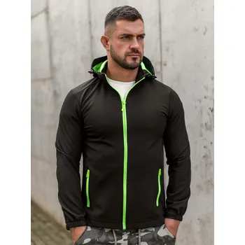 Černo-zelená pánská přechodová softshellová bunda Bolf HH017A - XL