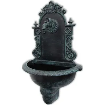 Umyvadlo AZTE Zahradní umyvadlo z lehké SLITINY HLINÍKU, výpustí a sifonem, ZELENÁ PATINA