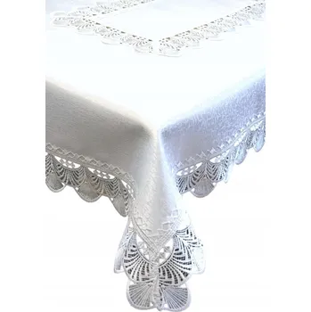 ubrus UBRUS S KRAJNOU BÍLÝ 130X180 DEKORAČNÍ ELEGANTNÍ