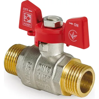 Vodovodní kohout Kulový kohout motýl, červený, KR.219 1/2"MM