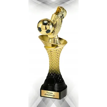 Q520C-BK Soška HEAVY - fotbalový Míč a Kopačka, zlatá barva V-230mm