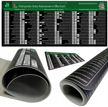 Podložka pod myš PODLOŽKA NA STŮL POD MYŠ VELKÁ 82,6x35,1cm OFFICE EXCEL ZKRATKY PREMIUM