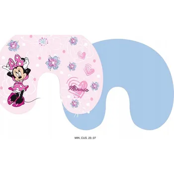 Polštář Cestovní rohlík polštář 33x28 cm Minnie Mouse Mini velurový pro děti