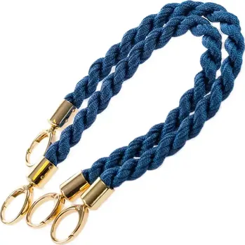 Příze Ucha na tašky Inda délka 50 cm Letecká Modrá se zlatým kováním (Luxusní ucha na kabelky a tašky Inda Letecká Modrá se zlatem)