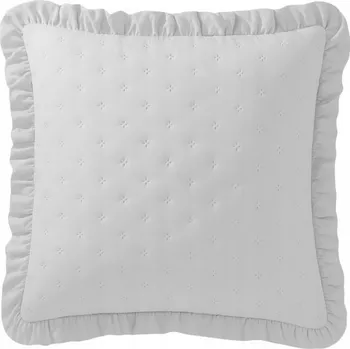 Povlak na dekorativní polštářek Povlak na polštář 45x45 prošívaná s volánkem dekorativní Celia ŠEDÁ