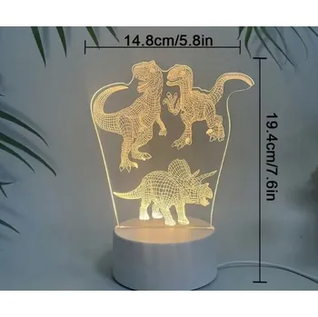 Lampička Noční 3D lampička – dinosauři