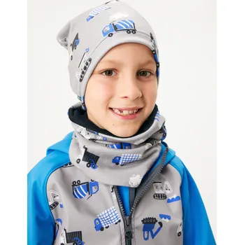 Oblečení a móda unuo Dětská čepice fleecová Basic, Bagr Velikost: S (45-48 cm)