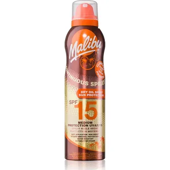 Přípravek na opalování Malibu Continuous Spray Dry Oil SPF15 175 ml
