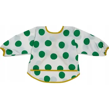 IKEA KLADDIG Bryndák s rukávy, zástěra bílá zelená puntíky