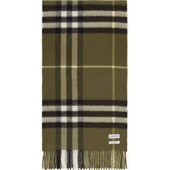 Šála Burberry Dámská Kašmírová Šála, zelená / černá / bílá, one size