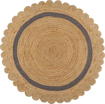 Koberec Šedý/v přírodní barvě ručně tkaný jutový kulatý koberec ø 160 cm Grace Grey – Flair Rugs ID_1787594