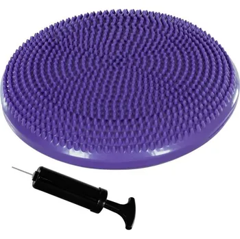 Polštář Nafukovací kulatý polštář s masážními výstupky na sezení a cvičení, 38 cm, fialový