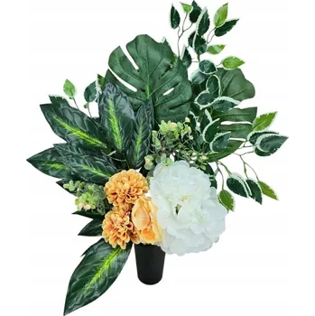 Smuteční dekorace SMUTEČNÍ KYTICE NA HROB VELKÝ KOMPOZICE UMĚLÉ KVĚTY DO VÁZY