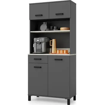 Příborník do zásuvky Kredenc Linda antracit / beton smart, 80 cm