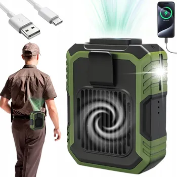 Vzduchotechnika PŘENOSNÝ USB VENTILÁTOR NA PÁS MINI VENTILÁTOR 3 RYCHLOSTI S BATERKOU