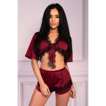 Dámské erotické šaty Smyslná košilka Maurea LC 90562 Barva: Bordová, Velikost: L/XL