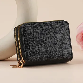 Peněženka Stylová malá peněženka na zip | dámská peněženka, držák karet - Černý