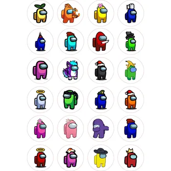 Jedlá dekorace na dort AMONG US-09 Materiál: Fondánový list