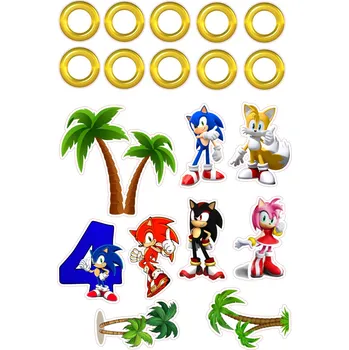 Jedlá dekorace na dort SONIC-03 Materiál: Jedlý papír