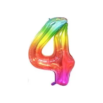 Velké balónky na oslavu - Čísla - Barevné duhové Číslo: 4
