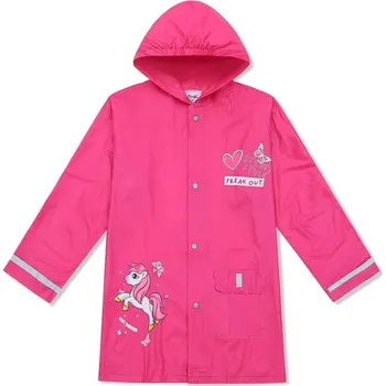 Pláštěnka DÍVČÍ PLÁŠTĚNKA S JEDNOROŽCEM P7826 VELIKOSTI 86-128 Velikost: 110/116, Barva: Růžová