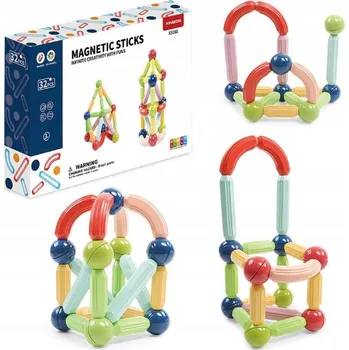 ostatní stavebnice Magnetická stavebnice 32ks - Solid Color Magnetic Sticks