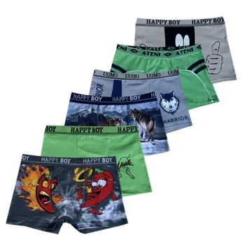 Chlapecké spodní prádlo PeSaiL Chlapecké boxerky mix barev a mix dezénů - NBR01 ( 6 ks v balení ) Velikost: 11 roků (vel.140)