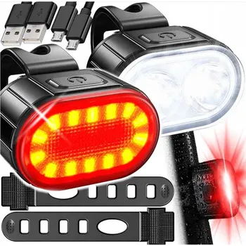 Cyklosvítilna Přední a zadní světlo na kolo LED, voděodolné, na řídítka