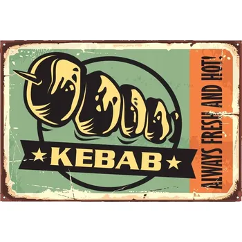 Obraz Plechová cedule Kebab