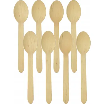 Příbor Na Jedno Použití dřevěné lžíce, EKO příbory 8 kusů
