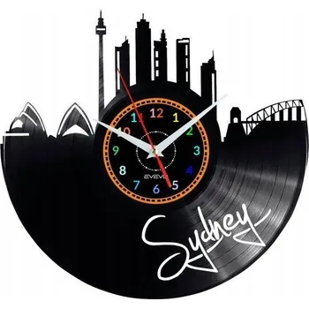 Hodiny SYDNEY NÁSTĚNNÉ HODINY DEKORATIVNÍ MODERNÍ VINYLOVÁ DESKA