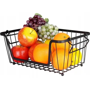 Obraz Košík na ovoce a zeleninu kovový černý