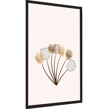 Obraz Akvarelový Plakát TULIPÁNY a květinami, liniové umění, 30x40