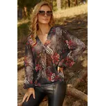 Dámská síťovaná halenka zvířecí vzor M812 Barva: Kávová, Velikost: ONE SIZE