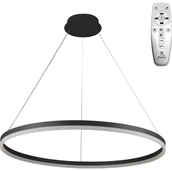 TopLux FINO-B-80 černý 55W 80cm CCT+DIM stmívatelný závěsný stropní lustr s dálkovým ovladačem J4309/B