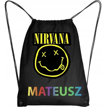 Školní Vak/Batoh na Tělocvik Do Školky Školy NIRVANA ROCK + JMÉNO 5