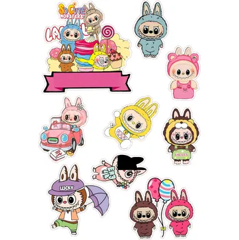 Jedlá dekorace na dort LABUBU-12 Materiál: Jedlý papír