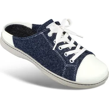 Dámská zdravotní obuv Dámské přezůvky v mladistvém designu, useň a textilie, modrá: 39