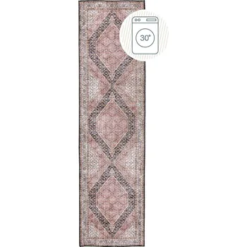 Koberec Růžový pratelný běhoun 60x230 cm Briony Traditional – Flair Rugs ID_1787628