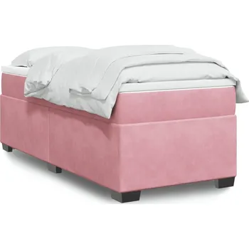Ložnice vidaXL Box spring postel s matrací 100x200 cm samet [3285268] Barva: Růžová