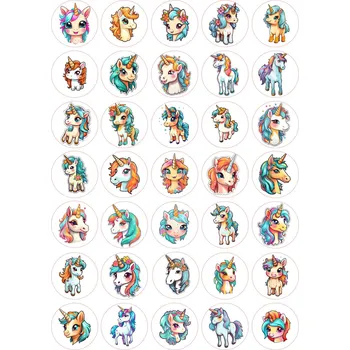 Jedlá dekorace na dort UNICORN - JEDNOROŽCI-22 Materiál: Jedlý papír