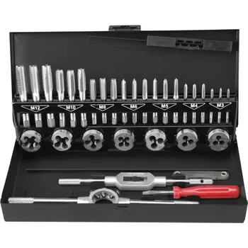 Závitořezný nástroj závitníky a závitová očka sada 32ks, M3-M12