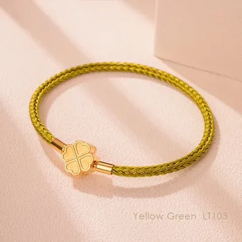 Náramek Náramek čtyřlístek z oceli Moonlight | dámský náramek, náramek štěstí - LT103 , 21 cm