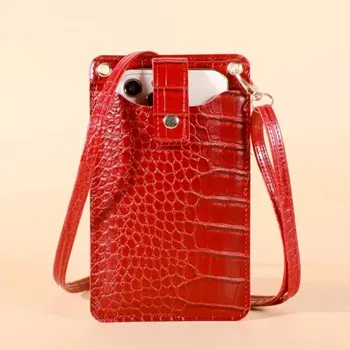 Kabelka Dámská mini crossbody kabelka s klopou | malá kabelka, dámská taška - červený